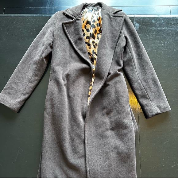Dana Buchman Jackets & Blazers - Vintage Retro Dana Buchman Medium Trench Coat Brown Cheetah Print Long